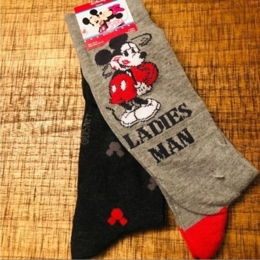 Disney Mickey Mouse Men’s Crew Socks 2-Pair Pack Size 6.5–12 NWT